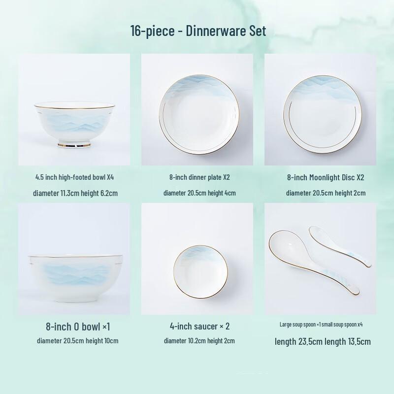 Набор расписанной вручную керамической посуды